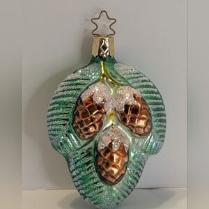 Vintage Inge German Glass Pinecone Ornament Old World Pine Tree Germany